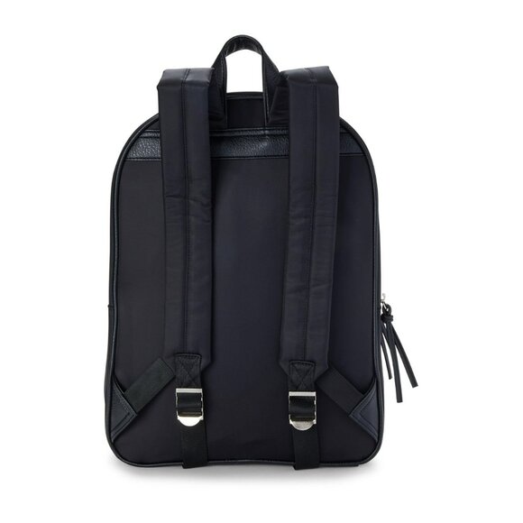 NWT No Boundaries Black Double Gusset Travel School Stylish Black Zip Backpack - Picture 2 of 4
